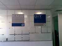 Brisbane Window Frosting Reception Above reception desk